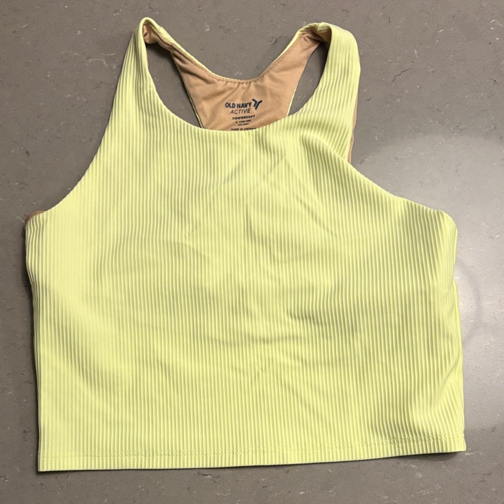 Old Navy Girls Light Yellow Ribbed Tankini